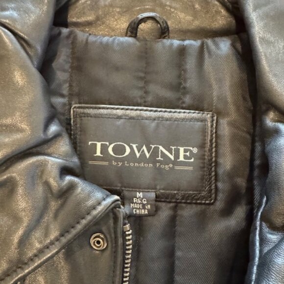 Towne by London Fog Vintage Leather Bomber Jacket - Picture 6 of 7